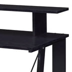 Bureau Debout Moderne de 99 cm avec Support Moniteur, Bureau d'Ordinateur avec Étagère Inférieure, Bureau pour Salon, Chambre, Bureau d'Étude