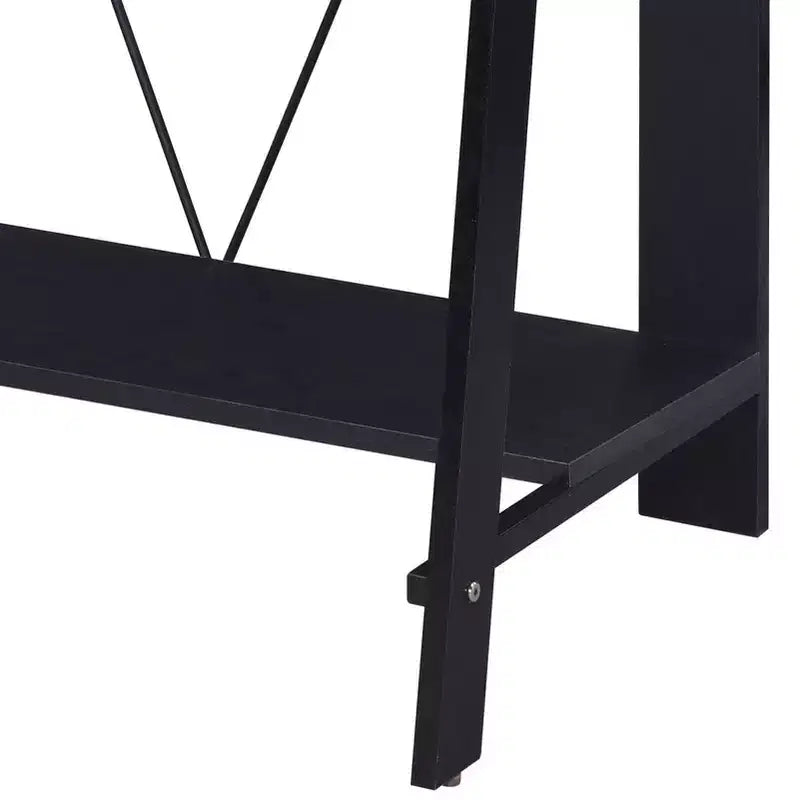 Bureau Debout Moderne de 99 cm avec Support Moniteur, Bureau d'Ordinateur avec Étagère Inférieure, Bureau pour Salon, Chambre, Bureau d'Étude