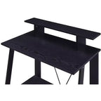 Bureau Debout Moderne de 99 cm avec Support Moniteur, Bureau d'Ordinateur avec Étagère Inférieure, Bureau pour Salon, Chambre, Bureau d'Étude