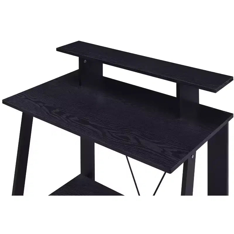 Bureau Debout Moderne de 99 cm avec Support Moniteur, Bureau d'Ordinateur avec Étagère Inférieure, Bureau pour Salon, Chambre, Bureau d'Étude