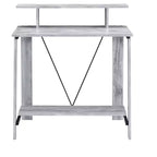 Bureau Debout Moderne de 99 cm avec Support Moniteur, Bureau d'Ordinateur avec Étagère Inférieure, Bureau pour Salon, Chambre, Bureau d'Étude