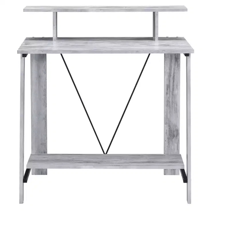 Bureau Debout Moderne de 99 cm avec Support Moniteur, Bureau d'Ordinateur avec Étagère Inférieure, Bureau pour Salon, Chambre, Bureau d'Étude