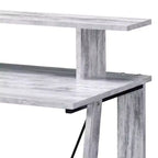 Bureau Debout Moderne de 99 cm avec Support Moniteur, Bureau d'Ordinateur avec Étagère Inférieure, Bureau pour Salon, Chambre, Bureau d'Étude