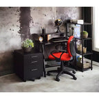 Bureau Debout Moderne de 99 cm avec Support Moniteur, Bureau d'Ordinateur avec Étagère Inférieure, Bureau pour Salon, Chambre, Bureau d'Étude