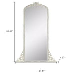 Miroir psyché encadré en bois massif blanc 67