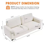 Canapé Cloud de 83 pouces pour petits espaces, canapé moderne à 2 places avec assise profonde et confortable, canapé-lit moelleux en velours côtelé pour salon, chambre à coucher