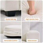 Canapé Cloud de 83 pouces pour petits espaces, canapé moderne à 2 places avec assise profonde et confortable, canapé-lit moelleux en velours côtelé pour salon, chambre à coucher