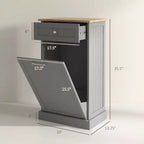 Poubelle de Cuisine Encastrable Meuble de Rangement pour Tri Sélectif avec Tiroir Support de Poubelle Autonome