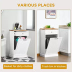 Poubelle de Cuisine Encastrable Meuble de Rangement pour Tri Sélectif avec Tiroir Support de Poubelle Autonome