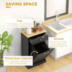 Poubelle de Cuisine Encastrable Meuble de Rangement pour Tri Sélectif avec Tiroir Support de Poubelle Autonome