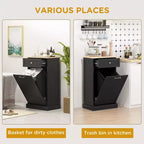 Poubelle de Cuisine Encastrable Meuble de Rangement pour Tri Sélectif avec Tiroir Support de Poubelle Autonome