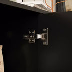 Meuble de rangement élégant avec portes cintrées artistiques, étagères réglables, placard de rangement à 4 portes, bibliothèque vitrine, pour salon/chambre à coucher