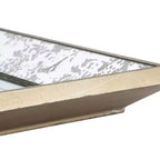 Miroir mural rectangulaire antique en argent 24 x 15 avec accents floraux, miroir suspendu, argent