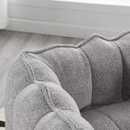 Canapé Pouf avec Ottoman, Fauteuil Poire Moderne et Doux avec Accoudoirs, Canapé Paresseux Carré en Chenille