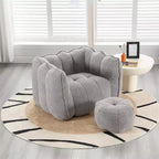 Canapé Pouf avec Ottoman, Fauteuil Poire Moderne et Doux avec Accoudoirs, Canapé Paresseux Carré en Chenille
