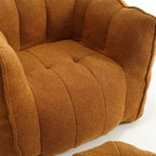 Canapé Pouf avec Ottoman, Fauteuil Poire Moderne et Doux avec Accoudoirs, Canapé Paresseux Carré en Chenille