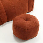 Canapé Pouf avec Ottoman, Fauteuil Poire Moderne et Doux avec Accoudoirs, Canapé Paresseux Carré en Chenille