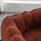 Canapé Pouf avec Ottoman, Fauteuil Poire Moderne et Doux avec Accoudoirs, Canapé Paresseux Carré en Chenille