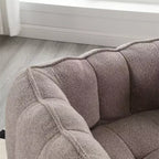 Canapé Pouf avec Ottoman, Fauteuil Poire Moderne et Doux avec Accoudoirs, Canapé Paresseux Carré en Chenille