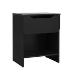 Table de chevet moderne minimaliste à 1 tiroir avec casier noir