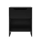 Table de chevet moderne minimaliste à 1 tiroir avec casier noir