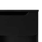 Table de chevet moderne minimaliste à 1 tiroir avec casier noir