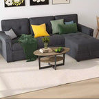 Table basse ovale à 2 niveaux pour salon avec étagère de rangement ouverte, finition bois
