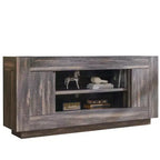 Meuble TV moderne de 70 po, centre de divertissement pour téléviseurs jusqu'à 80 po, console multimédia avec rangement ouvert et armoires latérales, consoles TV en bois épais