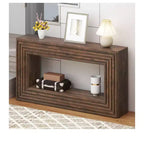 Console de style rustique de 61 pouces avec rangement ouvert pour entrée, canapé, chambre à coucher, décoration intérieure, noyer