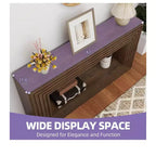 Console de style rustique de 61 pouces avec rangement ouvert pour entrée, canapé, chambre à coucher, décoration intérieure, noyer