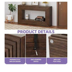 Console de style rustique de 61 pouces avec rangement ouvert pour entrée, canapé, chambre à coucher, décoration intérieure, noyer
