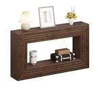 Console de style rustique de 61 pouces avec rangement ouvert pour entrée, canapé, chambre à coucher, décoration intérieure, noyer