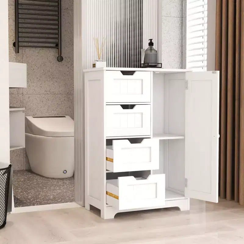 Meuble de rangement 5 tiroirs pour chambre à coucher - Finition laquée, emballage en mousse, convient pour le salon ou le couloir