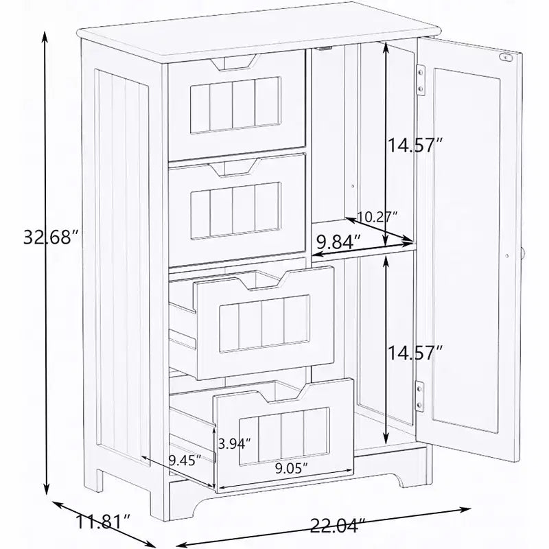 Meuble de rangement 5 tiroirs pour chambre à coucher - Finition laquée, emballage en mousse, convient pour le salon ou le couloir