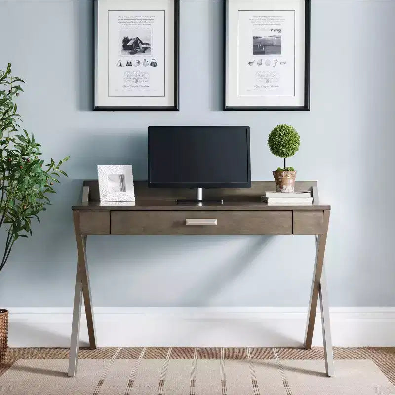 Bureaux d'écriture en bois noir de 71 cm de hauteur sans rangement