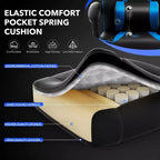 Chaise de bureau grande taille, Chaise de jeu en cuir à dossier haut avec repose-pieds, Chaise d'ordinateur ergonomique avec support lombaire et appui-tête, Base pivotante à 360°