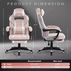 Chaise de bureau grande taille, Chaise de jeu en cuir à dossier haut avec repose-pieds, Chaise d'ordinateur ergonomique avec support lombaire et appui-tête, Base pivotante à 360°