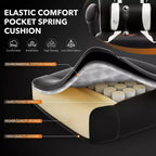Chaise de bureau grande taille, Chaise de jeu en cuir à dossier haut avec repose-pieds, Chaise d'ordinateur ergonomique avec support lombaire et appui-tête, Base pivotante à 360°