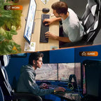 Chaise de bureau grande taille, Chaise de jeu en cuir à dossier haut avec repose-pieds, Chaise d'ordinateur ergonomique avec support lombaire et appui-tête, Base pivotante à 360°