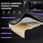 Chaise de bureau grande taille, Chaise de jeu en cuir à dossier haut avec repose-pieds, Chaise d'ordinateur ergonomique avec support lombaire et appui-tête, Base pivotante à 360°
