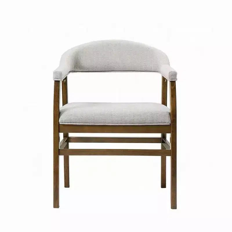 Royal Hampton Lot de 2 chaises de salle à manger, tissu gris, bois de noyer foncé