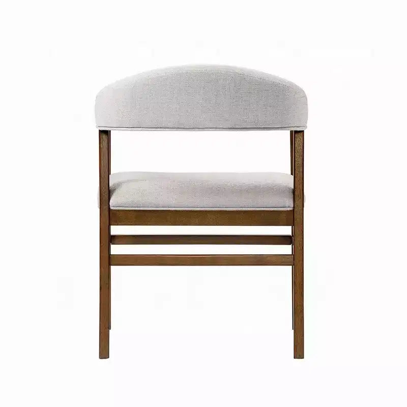 Royal Hampton Lot de 2 chaises de salle à manger, tissu gris, bois de noyer foncé