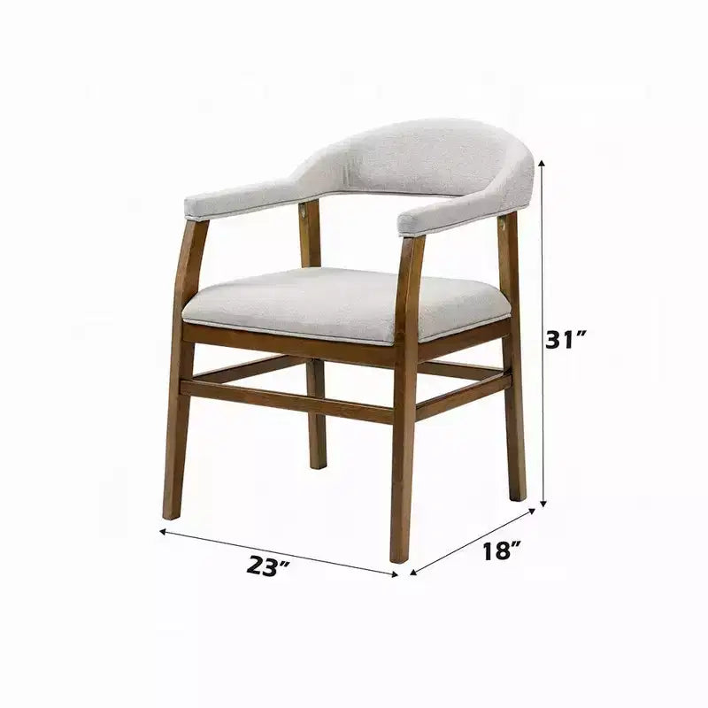 Royal Hampton Lot de 2 chaises de salle à manger, tissu gris, bois de noyer foncé