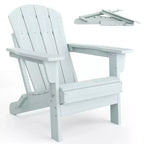 Chaise Adirondack d'extérieur, en PEHD robuste d'une capacité de 172 kg, résistante aux intempéries, aucun assemblage requis, pliable pour terrasse, pelouse, jardin