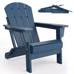Chaise Adirondack d'extérieur, en PEHD robuste d'une capacité de 172 kg, résistante aux intempéries, aucun assemblage requis, pliable pour terrasse, pelouse, jardin