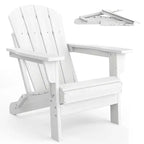 Chaise Adirondack d'extérieur, en PEHD robuste d'une capacité de 172 kg, résistante aux intempéries, aucun assemblage requis, pliable pour terrasse, pelouse, jardin