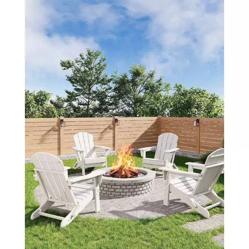Chaise Adirondack d'extérieur, en PEHD robuste d'une capacité de 172 kg, résistante aux intempéries, aucun assemblage requis, pliable pour terrasse, pelouse, jardin