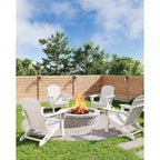 Chaise Adirondack d'extérieur, en PEHD robuste d'une capacité de 172 kg, résistante aux intempéries, aucun assemblage requis, pliable pour terrasse, pelouse, jardin