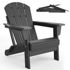 Chaise Adirondack d'extérieur, en PEHD robuste d'une capacité de 172 kg, résistante aux intempéries, aucun assemblage requis, pliable pour terrasse, pelouse, jardin