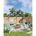Chaise Adirondack d'extérieur, en PEHD robuste d'une capacité de 172 kg, résistante aux intempéries, aucun assemblage requis, pliable pour terrasse, pelouse, jardin